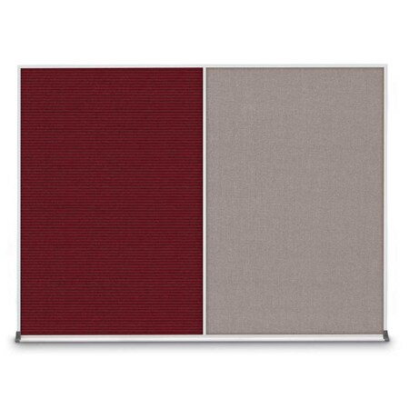 United Visual Products Triple Door Radius Corkboard, 96"X48", B UV8006-BLACK-DRKSPR